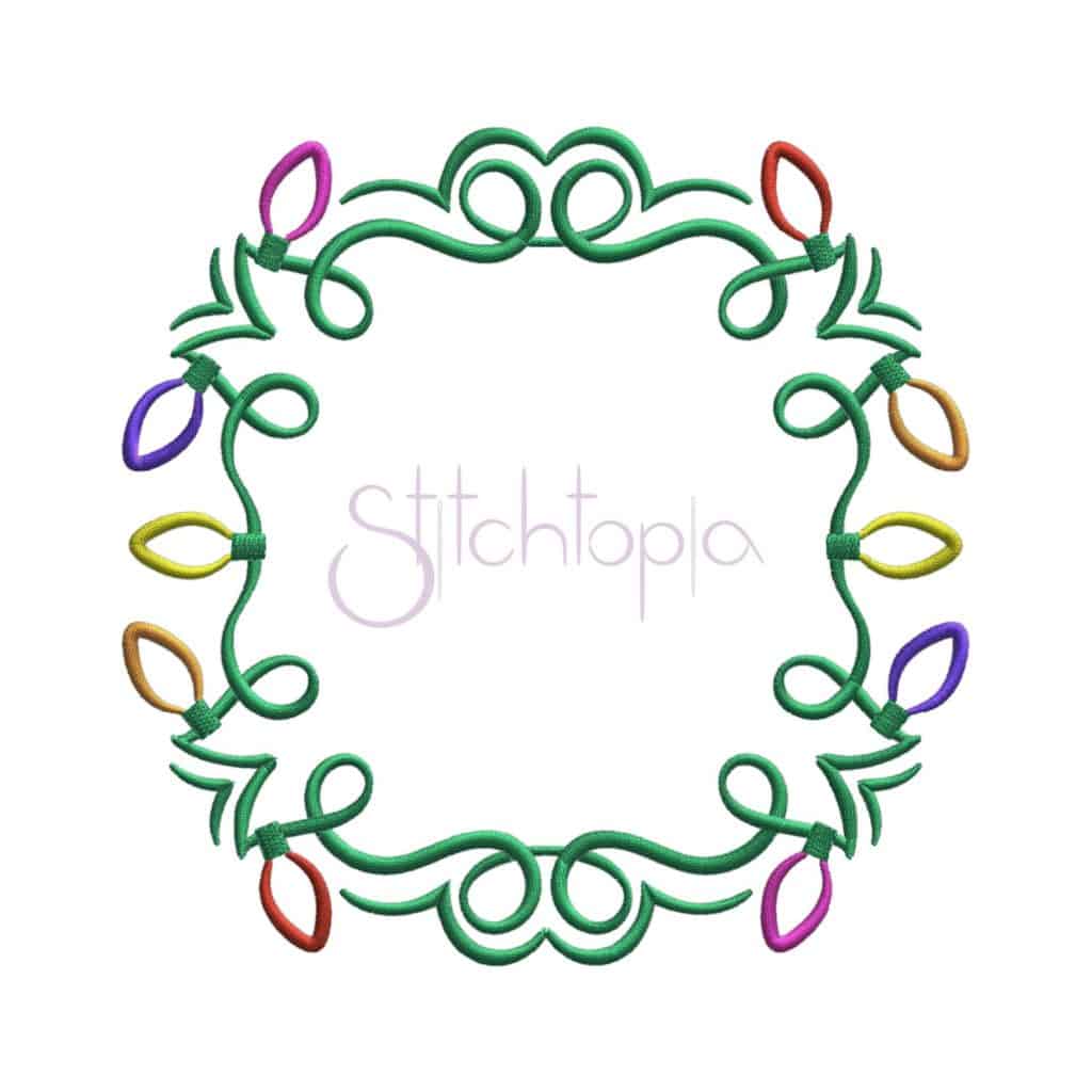23+ Christmas Lights Frame Pattern Redwork Embroidery