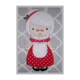 Christmas Mrs Claus Applique Design