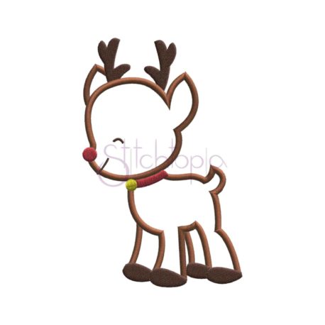 Stitchtopia Christmas Reindeer Boy Applique b