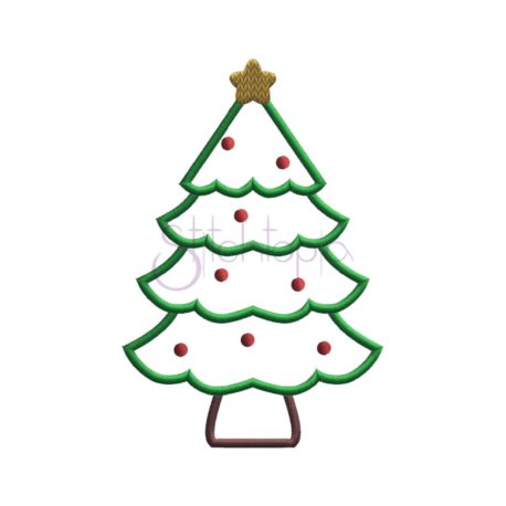 Stitchtopia Christmas Tree Applique Design b