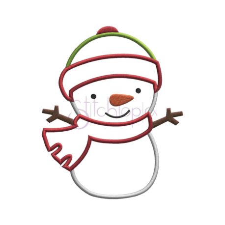 Snowman Applique Design - Stitchtopia