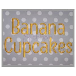 banana cupcakes embroidery font