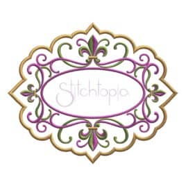 Fleur de Lis Swirly Applique Frame