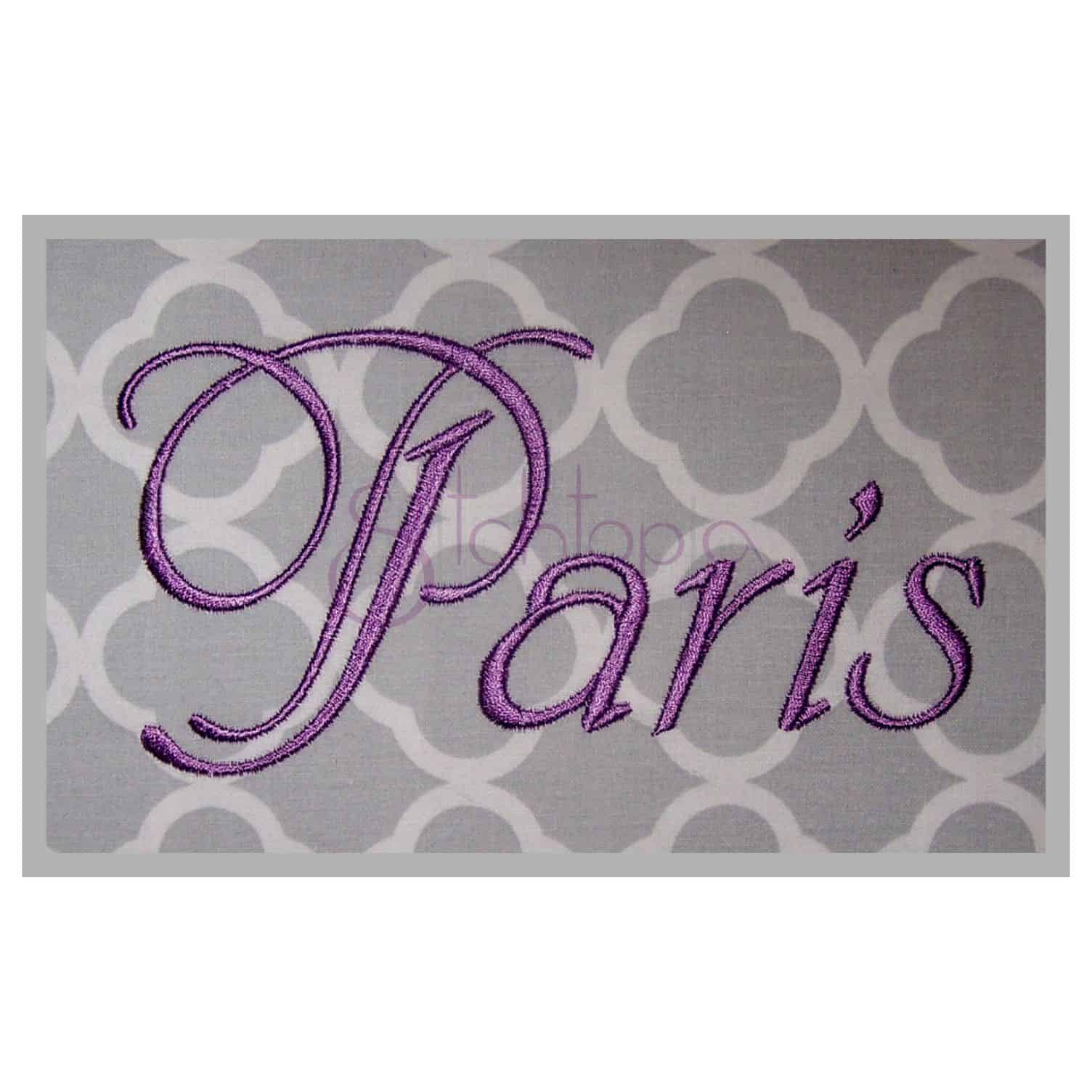 Paris embroidery font