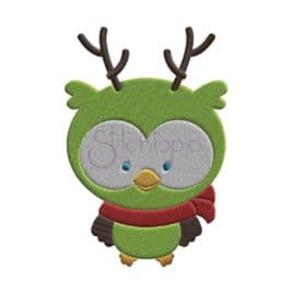 Christmas Owl Reindeer Embroidery Design