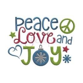 Peace Love Joy Embroidery Design