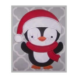 Penguin Santa Applique Design – Boy