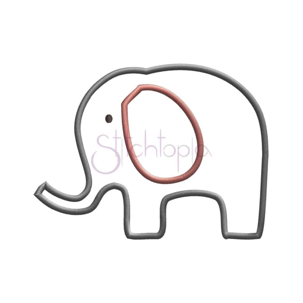 Elephant Applique Design #2 - Stitchtopia