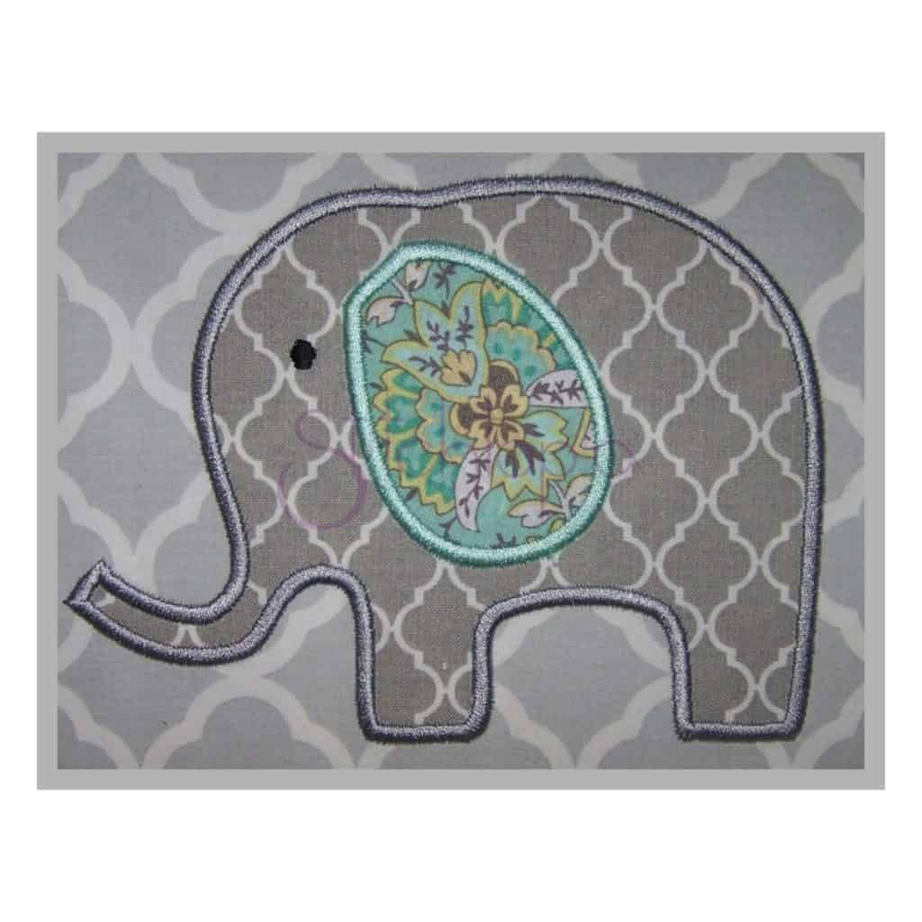 Elephant Applique Design 2 Stitchtopia