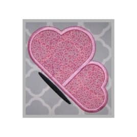 Heart Butterfly Profile Applique Design