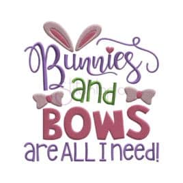 Bunnies and Bows Embroidery Design