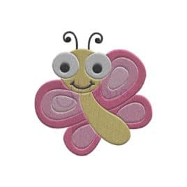 Cute Bugs Butterfly Embroidery Design #1