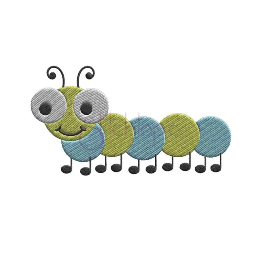 Cute Bugs Caterpillar Embroidery Design Stitchtopia