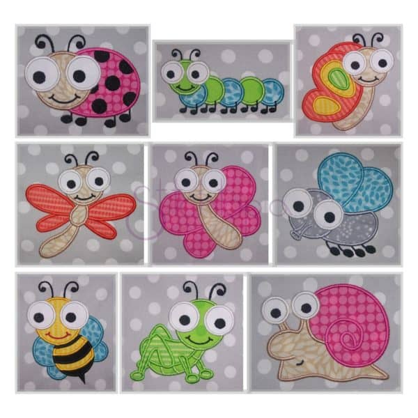 Cute Bugs Complete Set - Applique - Stitchtopia