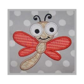 Cute Bugs Dragonfly Applique Design