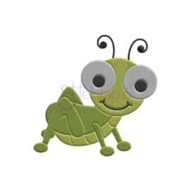 Cute Bugs Grasshopper Embroidery Design