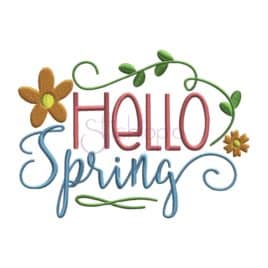 Hello Spring Embroidery Design