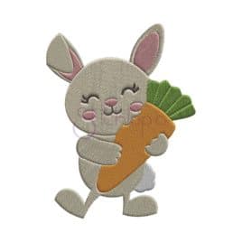 Bunny with Carrot Embroidery Design