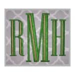 Engraved Filled Embroidery Monogram Font 2" 2.5" 3" 3.5" 4"