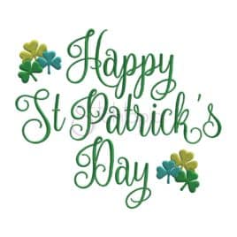 Happy St. Patrick’s Day Embroidery Design #2