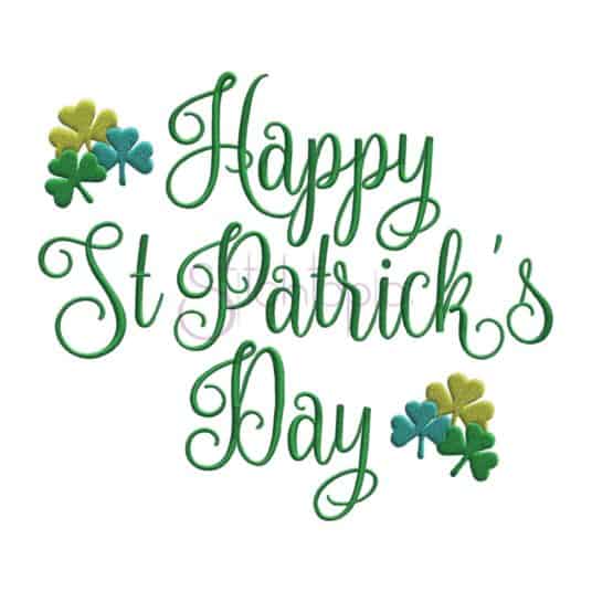 Happy St. Patrick's Day Embroidery Design #2 - Stitchtopia