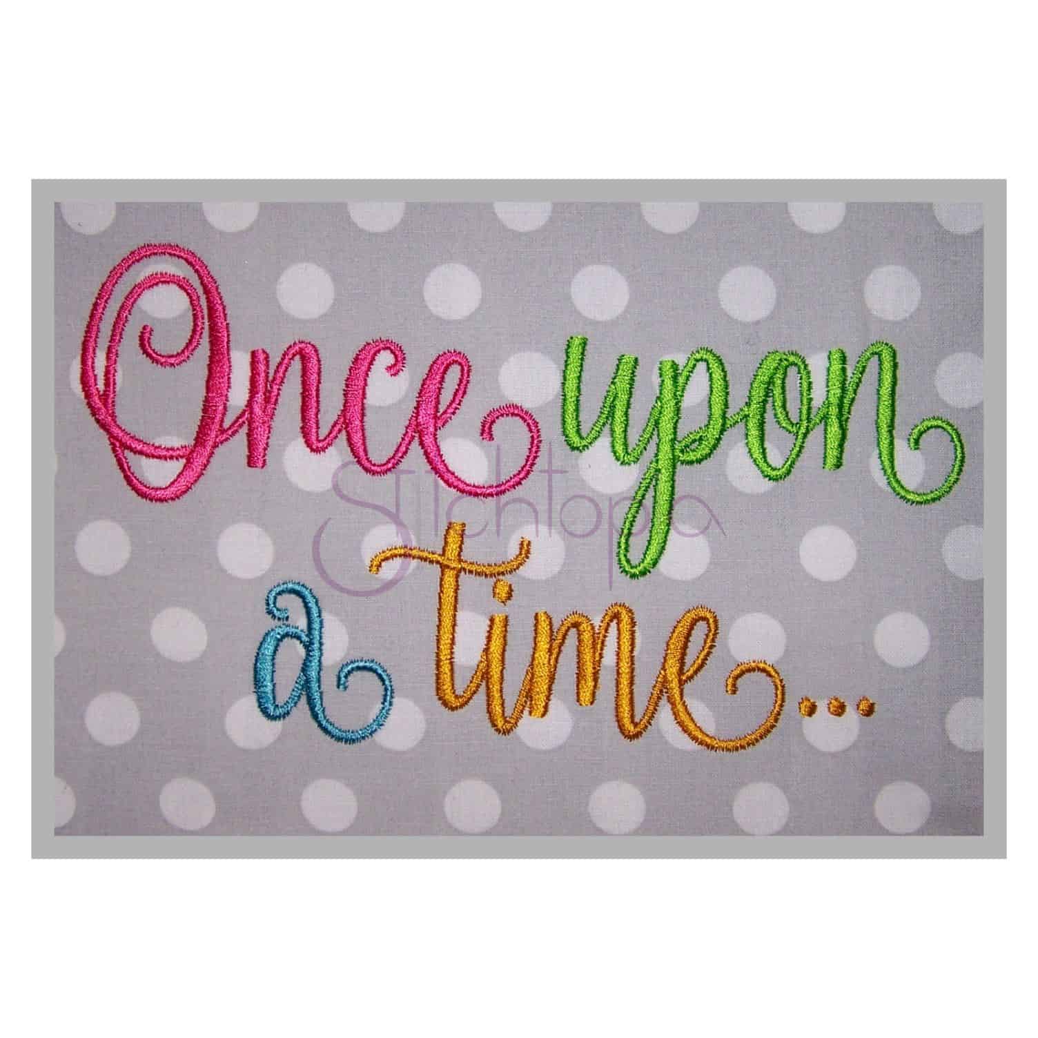 once upon a time embroidery font