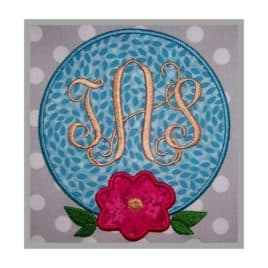 Round Flower Applique Frame