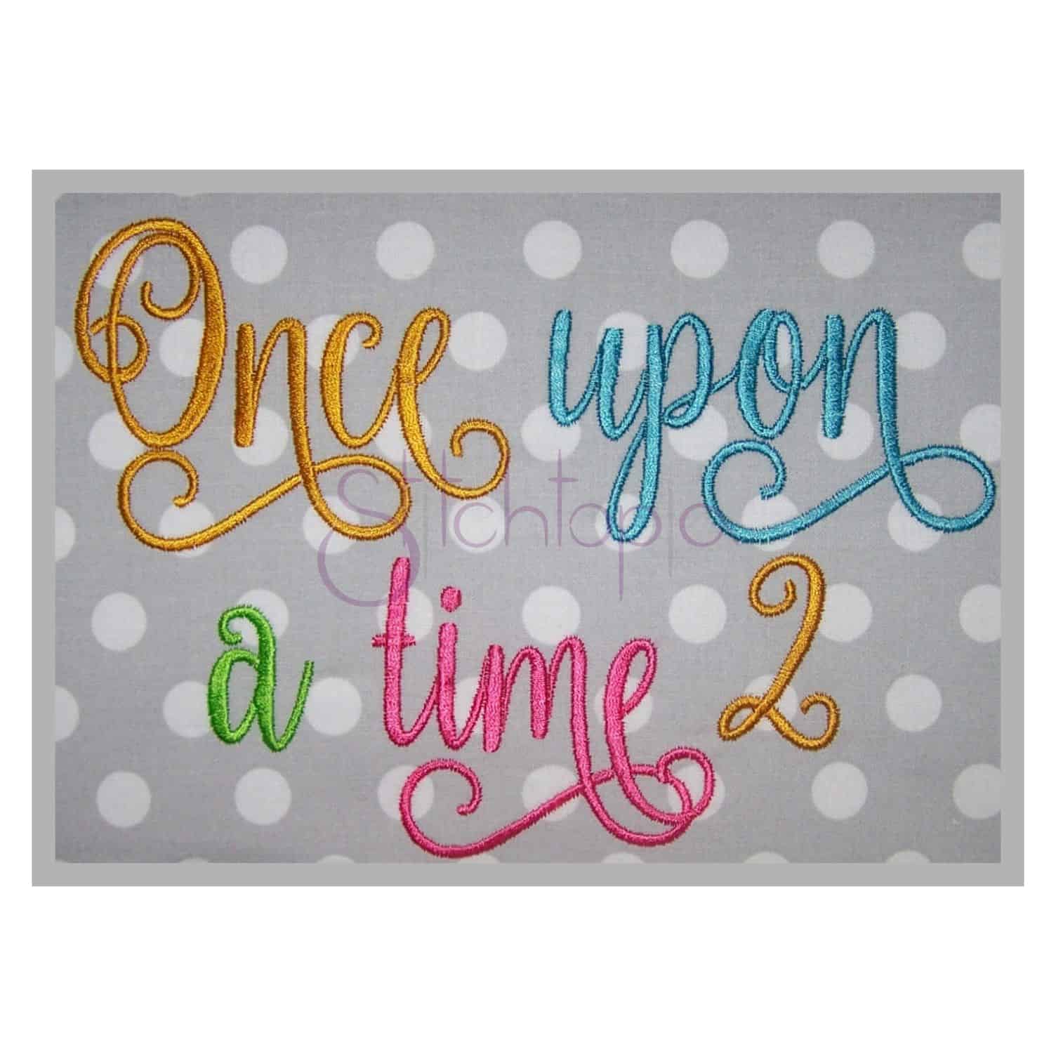 princess embroidery font Once Upon a Time fairy tale font machine embroidery font