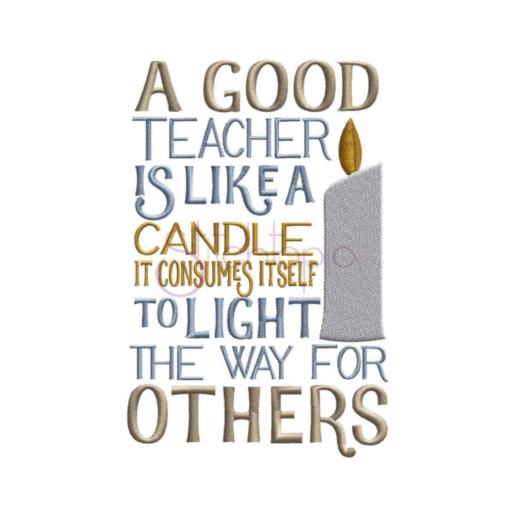 A Good Teacher Embroidery Design Stitchtopia