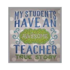 Awesome Teacher Embroidery Design