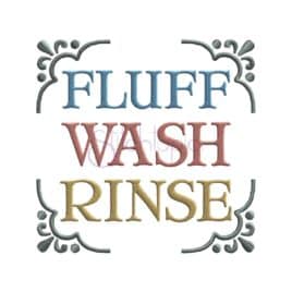 Fluff Wash Rinse Embroidery Design