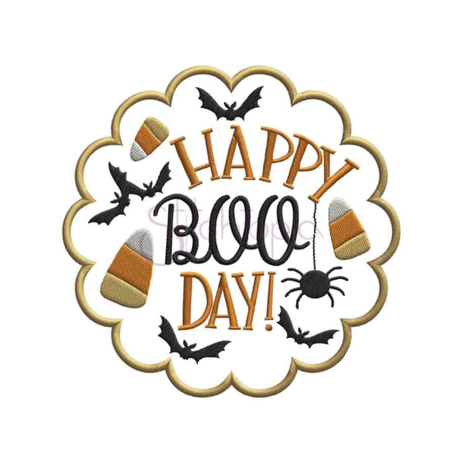 Happy Boo Day Applique Design - Stitchtopia