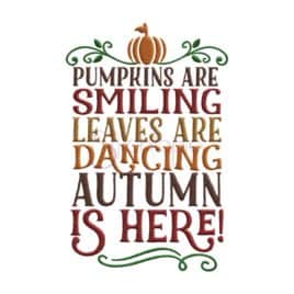 Pumpkins Are Smiling Embroidery Design