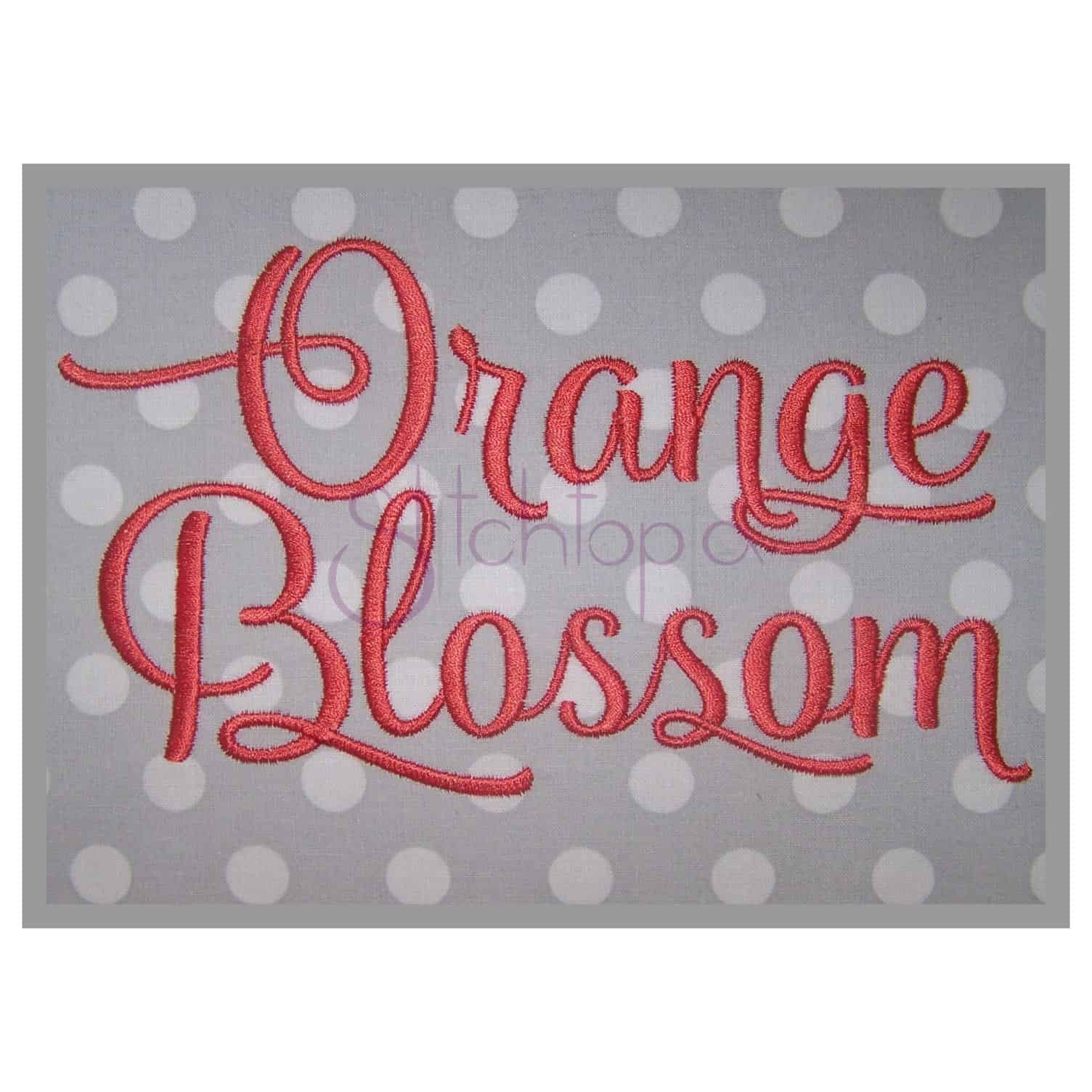orange blossom 2 orange blossom embroidery font 2