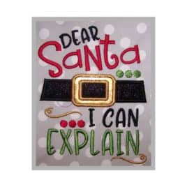 Dear Santa Embroidery Design