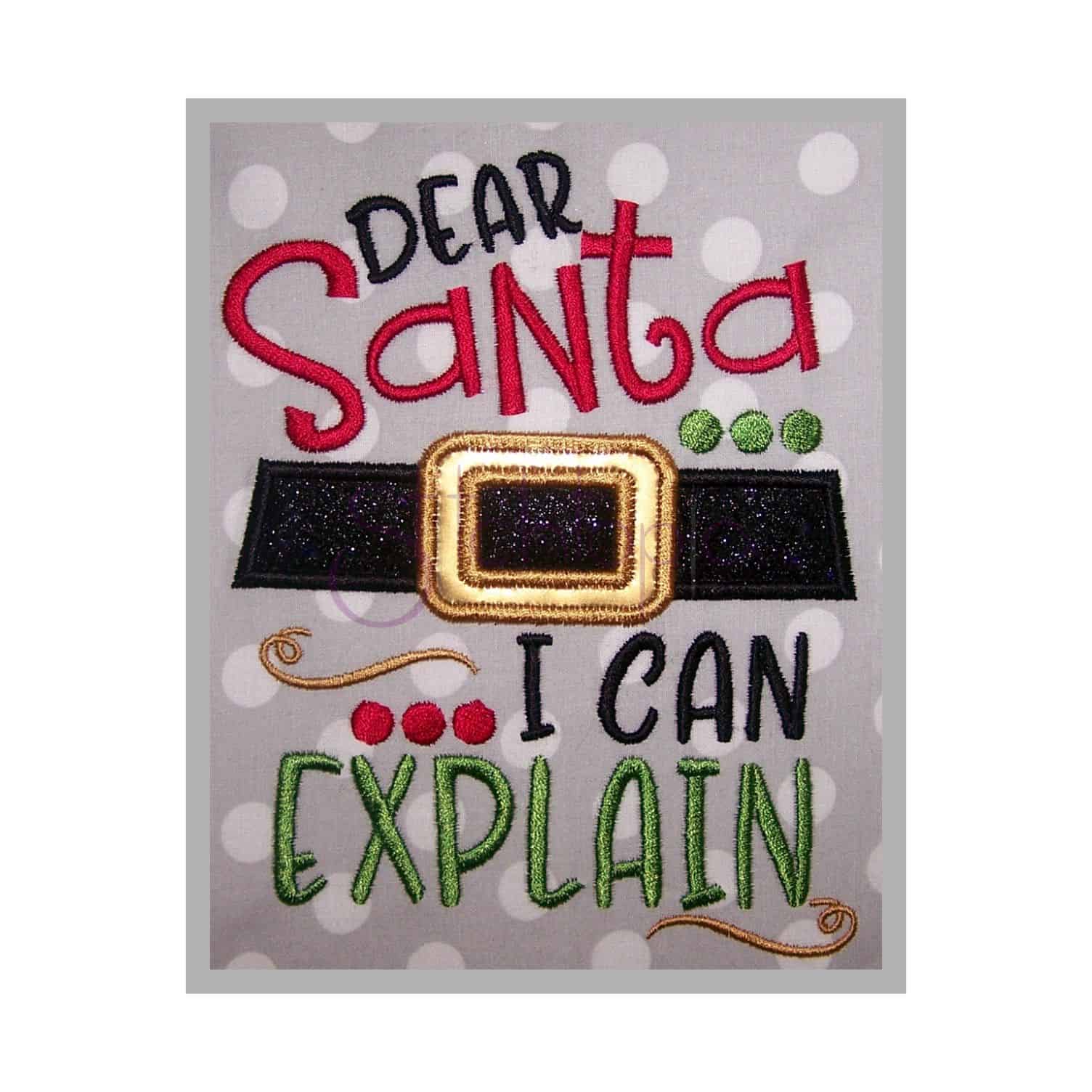 Dear Santa Embroidery Design