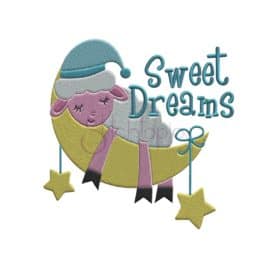 Sweet Dreams Lamb Embroidery Design
