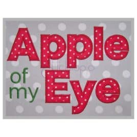 Apple of my Eye Applique Font – 2″, 3″, 4″