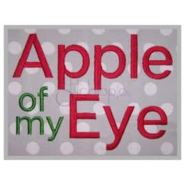 Apple of My Eye Embroidery Font – .5″ 1″ 1.5″ 2″ 2.5″ 3″