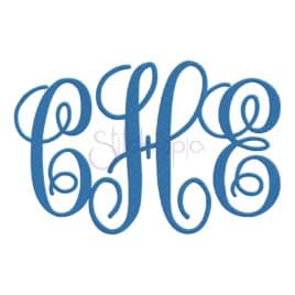kk monogram embroidery font