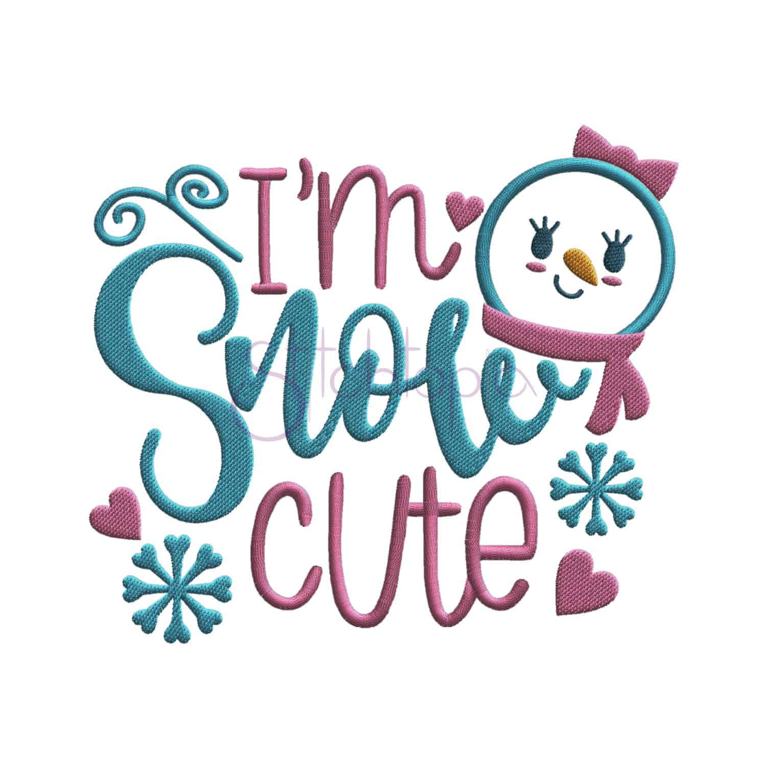 Download I'm Snow Cute Applique Design - Stitchtopia