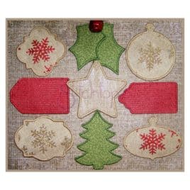 machine embroidery gift tag