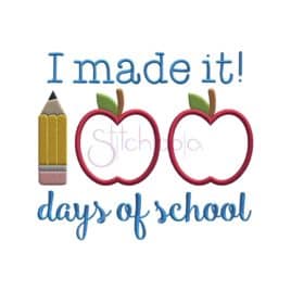 100 days of school applique design