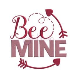 Bee Mine with Arrows Embroidery Design