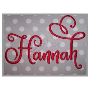 Hannah Machine Embroidery Font by Stitchtopia
