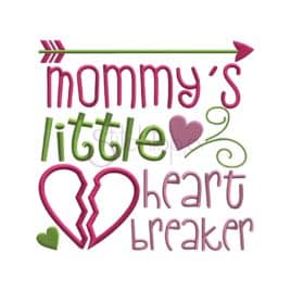Stitchtopia Mommy's Little Heart Breaker Machine Applique Design