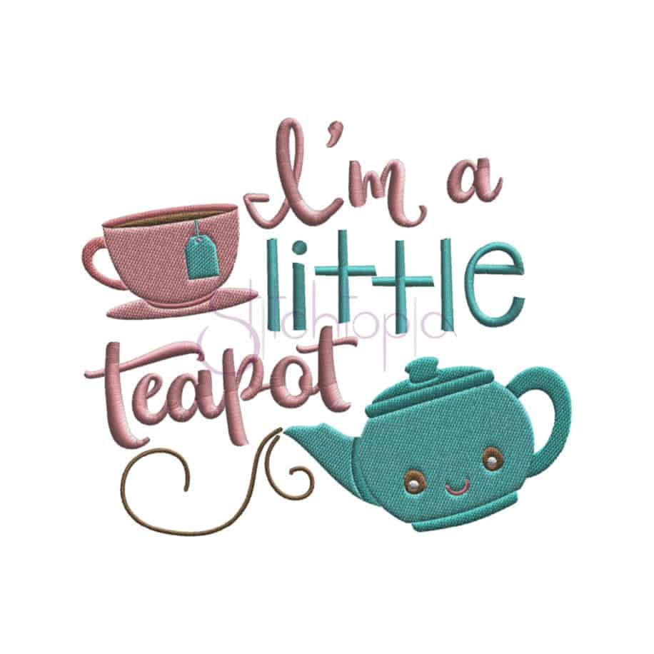 Nursery Rhymes I'm a Little Teapot Embroidery Design Stitchtopia