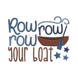 Nursery Rhymes Row Row Row Your Boat Embroidery Design