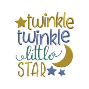 Nursery Rhymes Twinkle Twinkle Little Star Embroidery Design - Stitchtopia