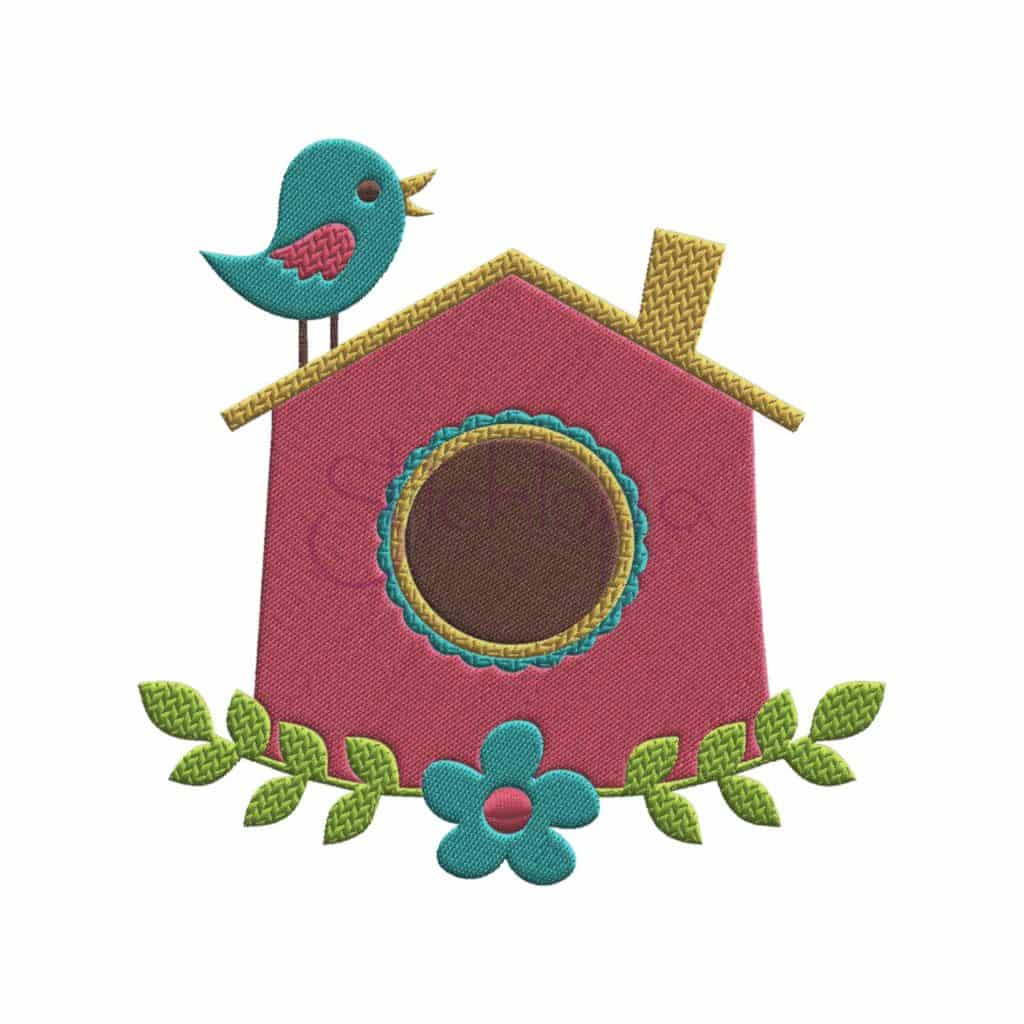 Birdhouse Embroidery Design Stitchtopia